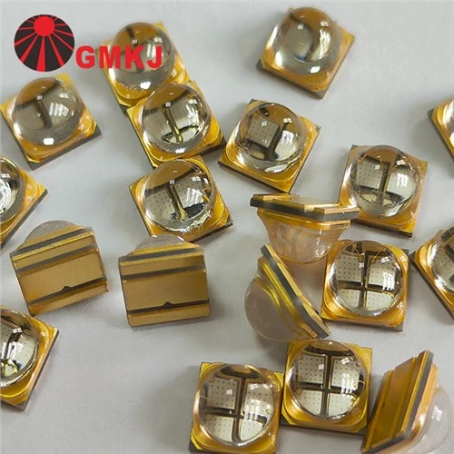 6868 Uva 380nm 385nm 390nm Smd Led Chips Dengan Lensa Kaca Kuarsa 60 Derajat